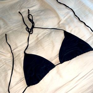 plain black tie bikini top